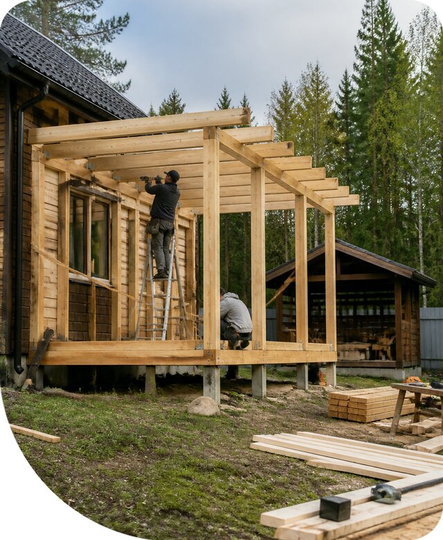 Строительство пристроек и построек на участке в Костомукше